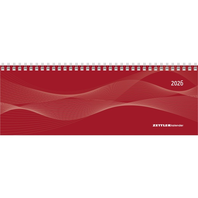 Tisch-Querkalender Profi rot 2026 - Büro-Planer 29,7x10,5 cm - Tisch-Kalender - 1 Woche 2 Seiten - Ringbindung - Zettler -  Tisch-Querkalender Profi rot 2026 - Büro-Planer 29,7x10,5 cm - Tisch-Kalender - 1 Woche 2 Seiten - Ringbindung - Zettler -