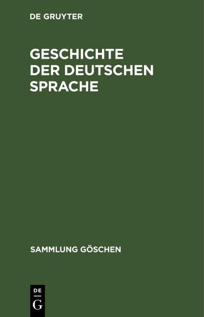 Geschichte der deutschen Sprache - 