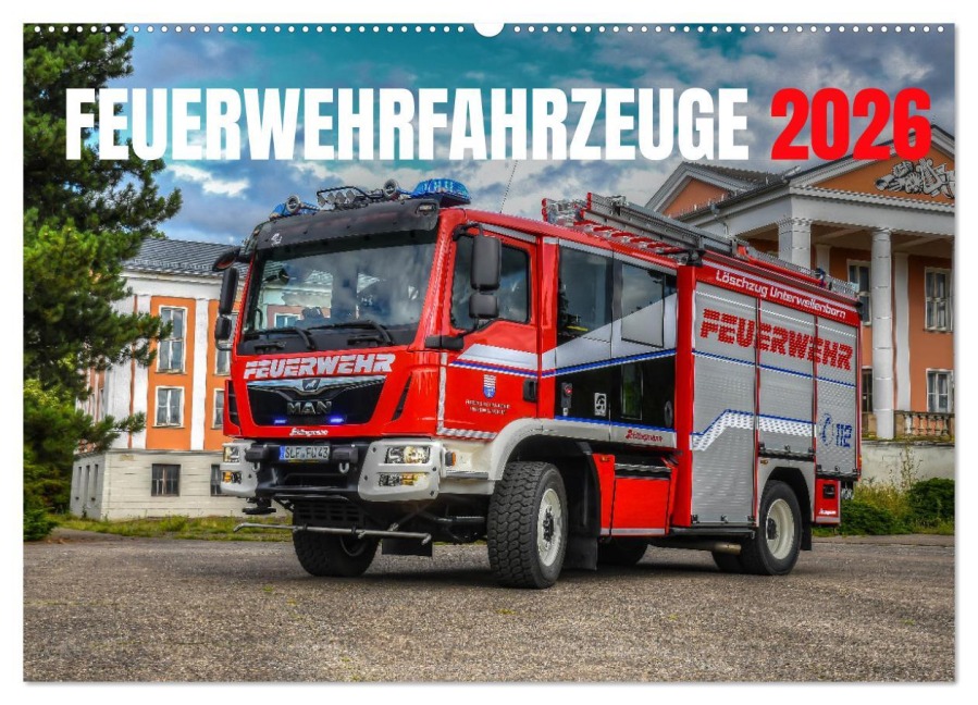 Feuerwehrfahrzeuge (Wandkalender 2026 DIN A2 quer), CALVENDO Monatskalender - Mh-Connect