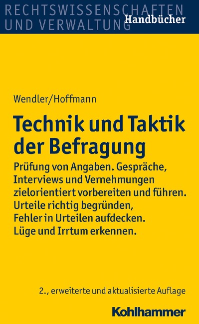 Technik und Taktik der Befragung - Axel Wendler, Helmut Hoffmann