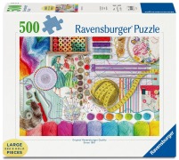 Cover-Bild zum Titel 'Erwachsenenpuzzle 500 Teile Large Pieces - In der Schneiderei' von ''