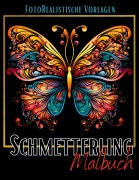 Cover-Bild zum Titel 'Malbuch Schmetterling "Fotorealistisch".' von 'Lucy¿s Schwarze Malbücher'