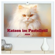 Katzen im Pastellstil (hochwertiger Premium Wandkalender 2026 DIN A2 quer), Kunstdruck in Hochglanz - Liselotte Brunner-Klaus