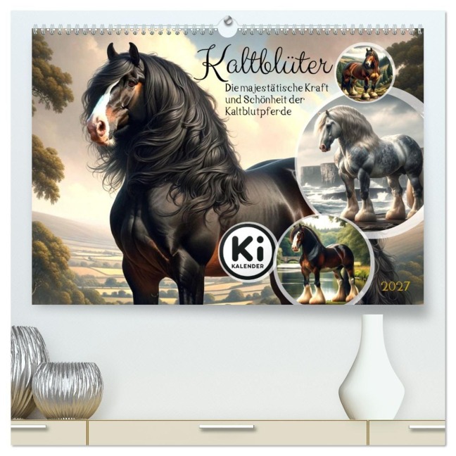Kaltblüter - Die majestätische Kraft und Schönheit der Kaltblutpferde (hochwertiger Premium Wandkalender 2027 DIN A2 quer), Kunstdruck in Hochglanz - Marco Warstat
