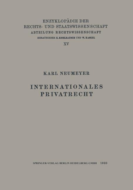 Internationales Privatrecht - Karl Neumeyer