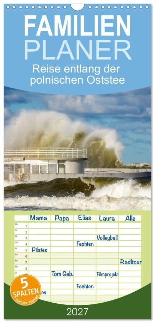 Familienplaner 2027 - Reise entlang der polnischen Oststee mit 5 Spalten (Wandkalender, 21 x 45 cm) CALVENDO - Oliver Nowak