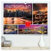 Cover-Bild zum Titel 'Metropolen - Nacht Skylines (hochwertiger Premium Wandkalender 2026 DIN A2 quer), Kunstdruck in Hochglanz' von 'Peter Roder'
