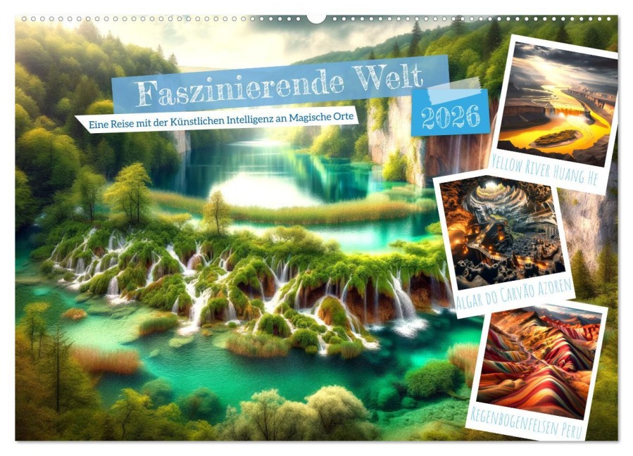 Faszinierende Welt: Eine Reise mit der Künstlichen Intelligenz an Magische Orte (Wandkalender 2026 DIN A2 quer), CALVENDO Monatskalender - Marco Warstat