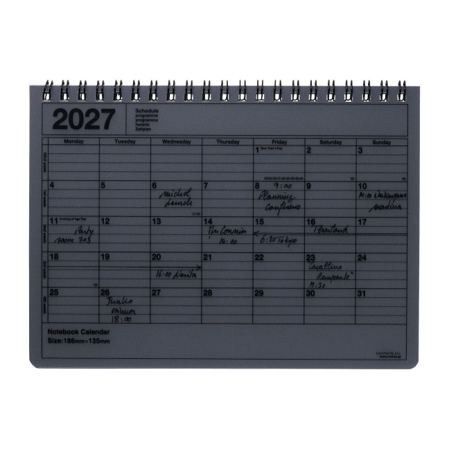 MARK'S 2027 Notebook Calendar S // Black - 
