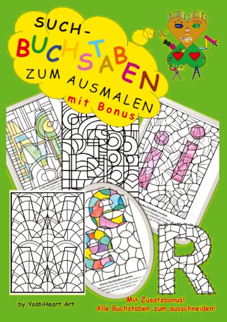 Such-Buchstaben zum Ausmalen - YoshiHeart. ART