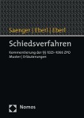 Cover-Bild zum Titel 'Schiedsverfahren' von 'Ingo Saenger, Stephanie Eberl, Walter Eberl'