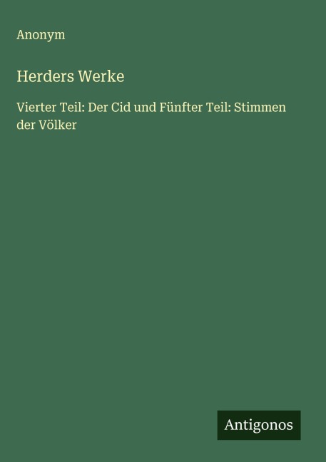 Herders Werke - Anonym