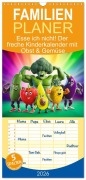 Cover-Bild zum Titel 'Familienplaner 2026 - Esse ich nicht! Der freche Kinderkalender mit Obst & Gemüse mit 5 Spalten (Wandkalender, 21 x 45 cm) CALVENDO' von 'Mb Fotografie'
