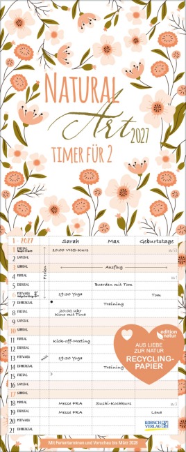 Natural Art Timer für 2 Recyclingpapier 2027 - 