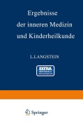 Cover-Bild zum Titel 'Ergebnisse der inneren Medizin und Kinderheilkunde' von 'L. Langstein, A. Schittenhelm'