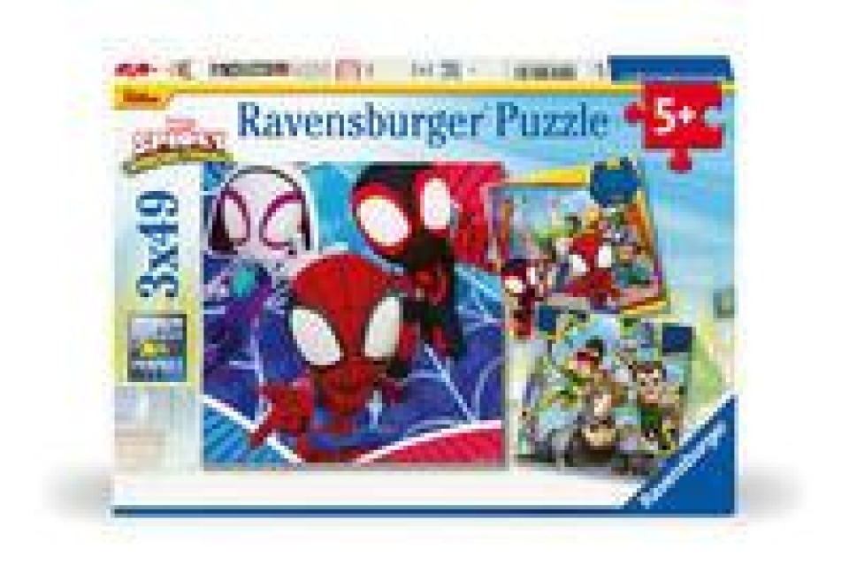 Kinderpuzzle 3x49 Teile - Spider-Man - Spideys Abenteuer - 