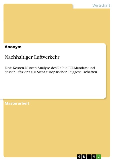 Nachhaltiger Luftverkehr - 