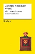 Cover-Bild zum Titel 'Konrad oder Das Kind aus der Konservenbüchse' von 'Christine Nöstlinger'