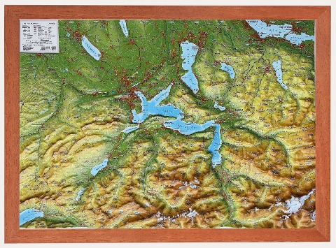 Relief Zentralschweiz klein 1:200.000 Holzrahmen - André Markgraf, Mario Engelhardt