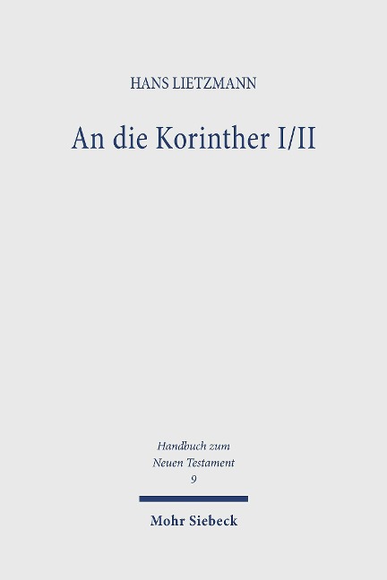An die Korinther I/II - Hans Lietzmann