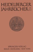 Cover-Bild zum Titel 'Heidelberger Jahrbücher' von 'H. Schipperges'