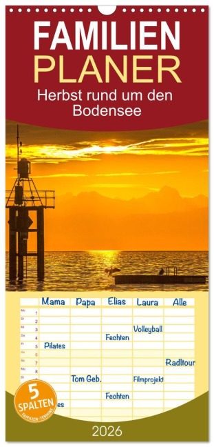 Familienplaner 2026 - Herbst rund um den Bodensee mit 5 Spalten (Wandkalender, 21 x 45 cm) CALVENDO - Giuseppe Di Domenico