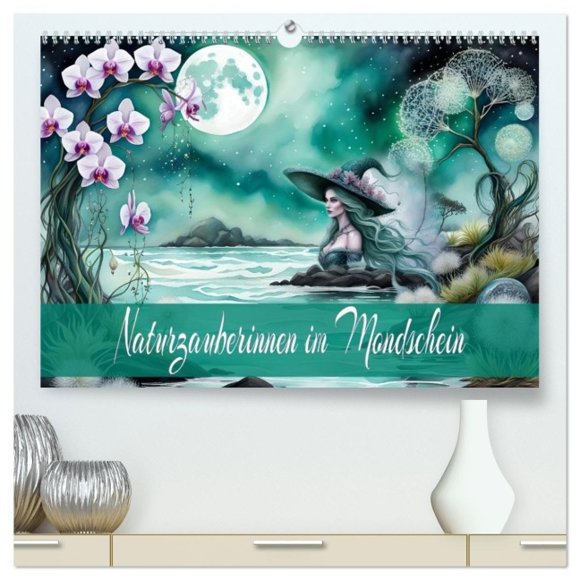 Naturzauberinnen im Mondschein (hochwertiger Premium Wandkalender 2027 DIN A2 quer), Kunstdruck in Hochglanz - Dusanka Djeric