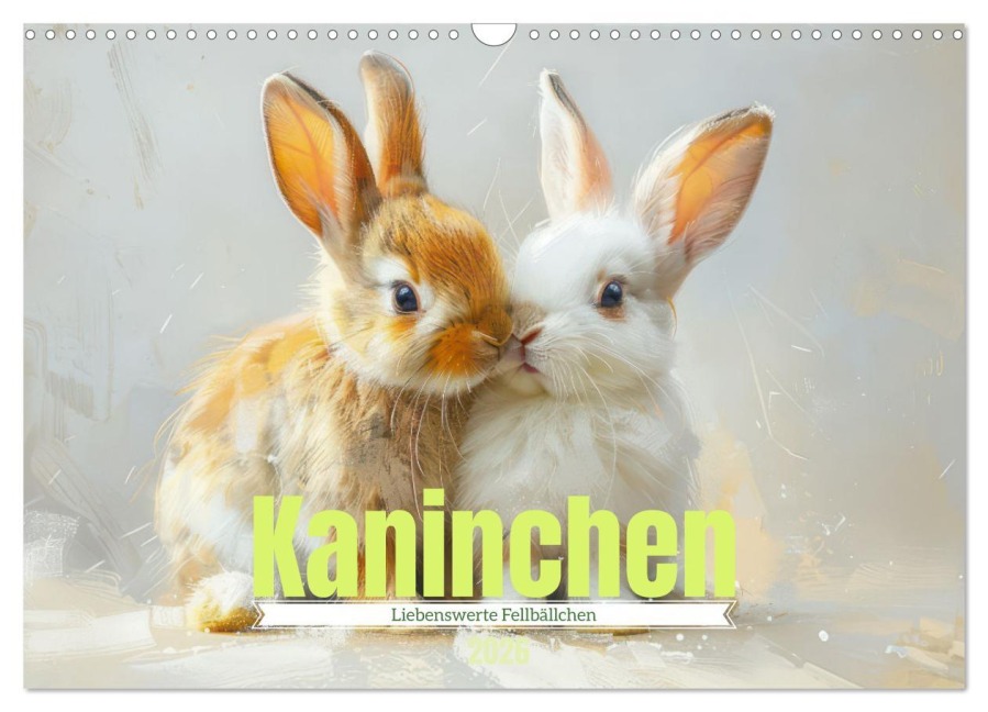 Kaninchen - Liebenswerte Fellbällchen (Wandkalender 2026 DIN A3 quer), CALVENDO Monatskalender - Liselotte Brunner-Klaus