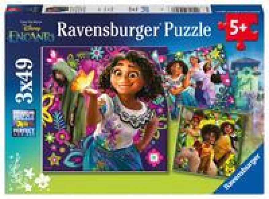 Ravensburger Kinderpuzzle 05657 - Lasst euch verzaubern! - 3x49 Teile Disney Encanto Puzzle für Kinder ab 5 Jahren - 