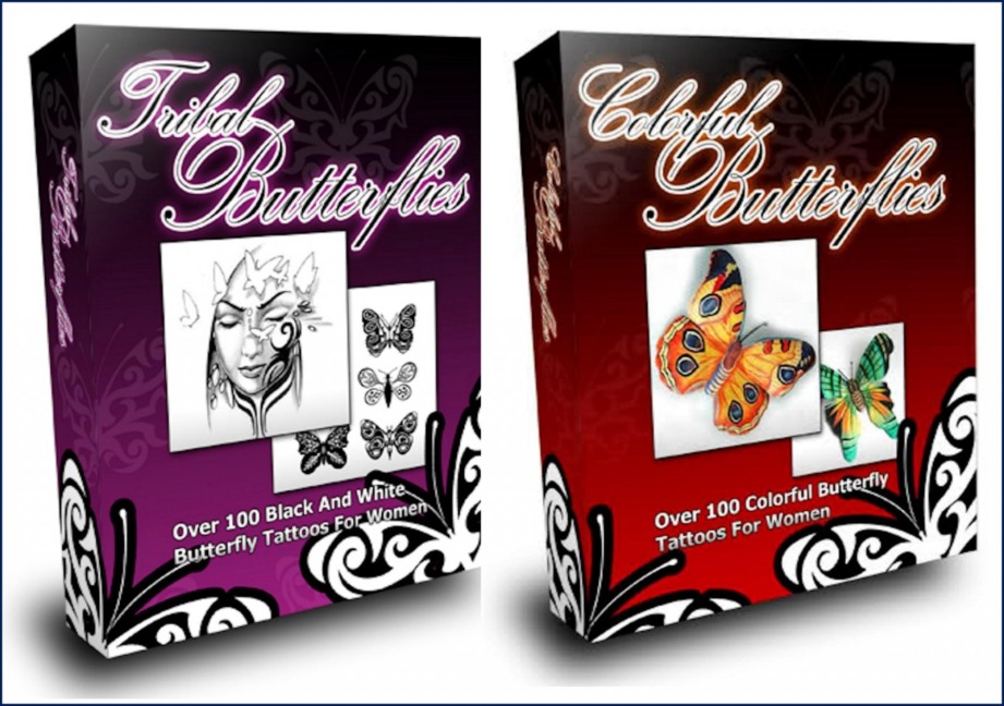 SCHMETTERLINGS TATTOO DESIGNS FÜR FRAUEN. Farbige Schmetterlinge und Tribal Schmetterlinge. - Otmar Trierweiler