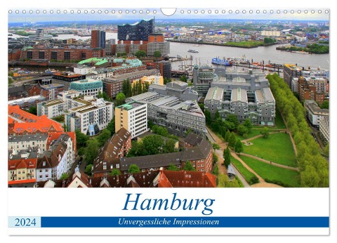 Hamburg - Unvergessliche Impressionen (Wandkalender 2024 DIN A3 quer), CALVENDO Monatskalender - Arno Klatt