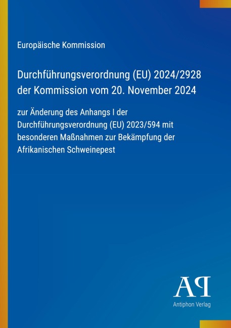 Durchführungsverordnung (EU) 2024/2928 der Kommission vom 20. November 2024 - Europäische Kommission