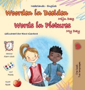 Cover-Bild zum Titel 'Words in Pictures - My Day (Dutch English Bilingual Children's Book)' von 'Kidkiddos Books'