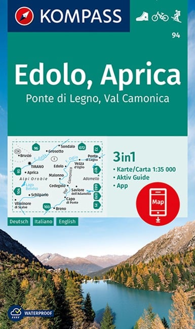 KOMPASS Wanderkarte 94 Edolo, Aprica, Ponte di Legno, Val Camonica 1:50.000 - 