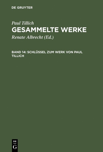 Schlüssel zum Werk von Paul Tillich - Paul Tillich