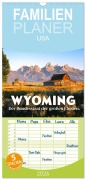 Familienplaner 2026 - Wyoming - Der Bundesstaat der großen Ebenen. mit 5 Spalten (Wandkalender, 21 x 45 cm) CALVENDO - Sf Sf