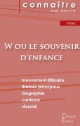 Cover-Bild zum Titel 'Fiche de lecture W ou le Souvenir d'enfance de Perec (Analyse littéraire de référence et résumé complet)' von 'Georges Perec'