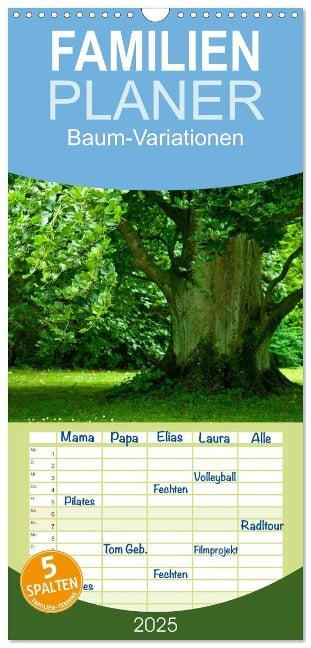 Familienplaner 2025 - Baum-Variationen mit 5 Spalten (Wandkalender, 21 x 45 cm) CALVENDO - Joachim Barig