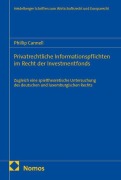 Cover-Bild zum Titel 'Privatrechtliche Informationspflichten im Recht der Investmentfonds' von 'Phillip Cannell'