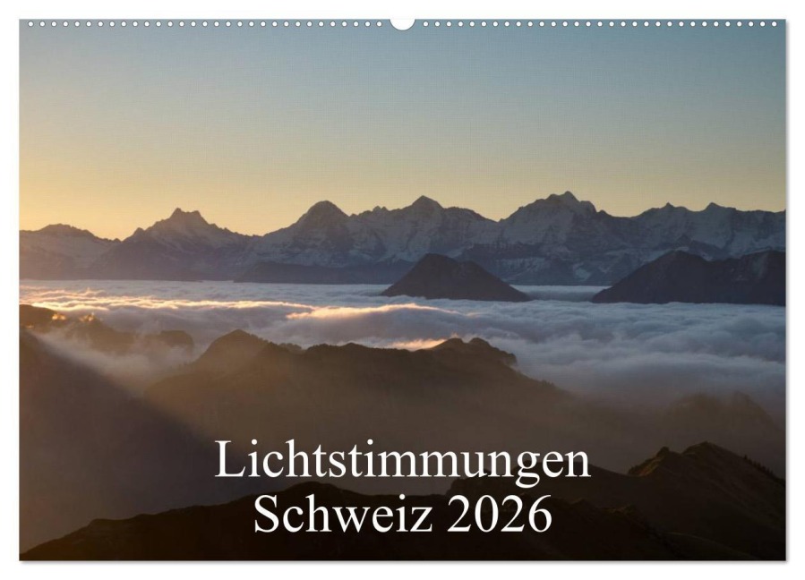 Lichtstimmungen Schweiz 2026 (Wandkalender 2026 DIN A2 quer), CALVENDO Monatskalender - Thomas Wahli