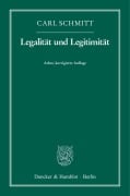Cover-Bild zum Titel 'Legalität und Legitimität' von 'Carl Schmitt'