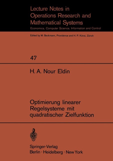 Optimierung linearer Regelsysteme mit quadratischer Zielfunktion - H. A. Nour Eldin