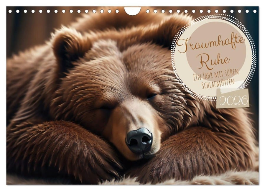 Traumhafte Ruhe - Ein Jahr mit süßen Schlafmützen (Wandkalender 2026 DIN A4 quer), CALVENDO Monatskalender - Sell Pixs:Sell