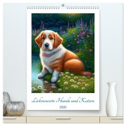 Cover-Bild zum Titel 'Liebenswerte Hunde und Katzen (hochwertiger Premium Wandkalender 2026 DIN A2 hoch), Kunstdruck in Hochglanz' von 'Angelika Beuck'