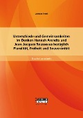 Cover-Bild zum Titel 'Unterschiede und Gemeinsamkeiten im Denken Hannah Arendts und Jean-Jacques Rousseaus bezüglich Pluralität, Freiheit und Souveränität' von 'Vanessa Frank'