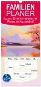 Cover-Bild zum Titel 'Familienplaner 2027 - Japan. Eine künstlerische Reise im Aquarellstil mit 5 Spalten (Wandkalender, 21 x 45 cm) CALVENDO' von 'Rose Hurley'