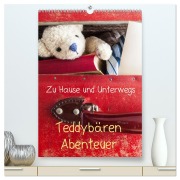 Cover-Bild zum Titel 'Teddybären Abenteuer - Zu Hause und Unterwegs (hochwertiger Premium Wandkalender 2026 DIN A2 hoch), Kunstdruck in Hochglanz' von 'Tiks 75tiks'