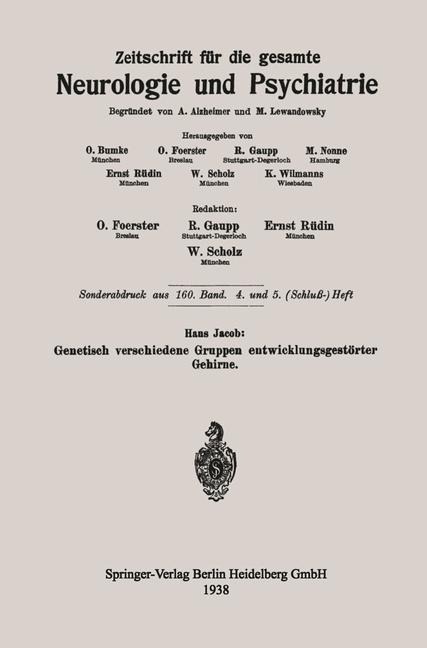 Genetisch verschiedene Gruppen entwicklungsgestörter Gehirne - Hans Jacob