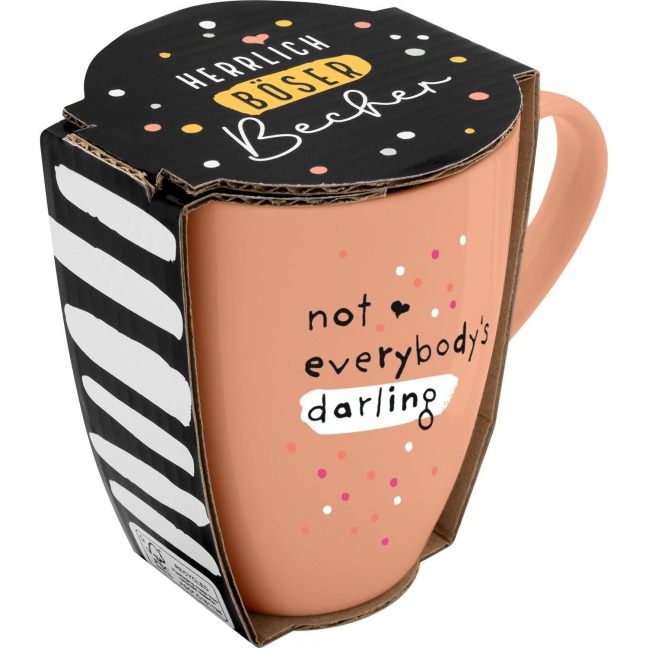 Tasse mit Motivdruck "not everybody¿s darling", mit Banderole - 
