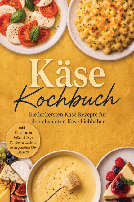 Käse Kochbuch: Die leckersten Käse Rezepte für den absoluten Käse Liebhaber - inkl. Käseplatten, Soßen & Dips, Fondue & Raclette, selbst gemachter Käse, Desserts - Kira Eichhorn